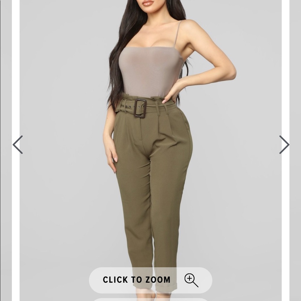 Belted casual pants